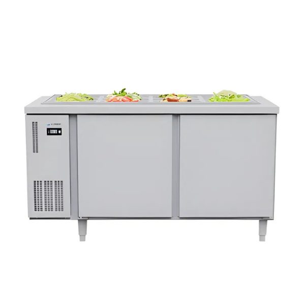 Tủ bàn salad Icymax 2 cánh inox 1500x750 ISR-2S157