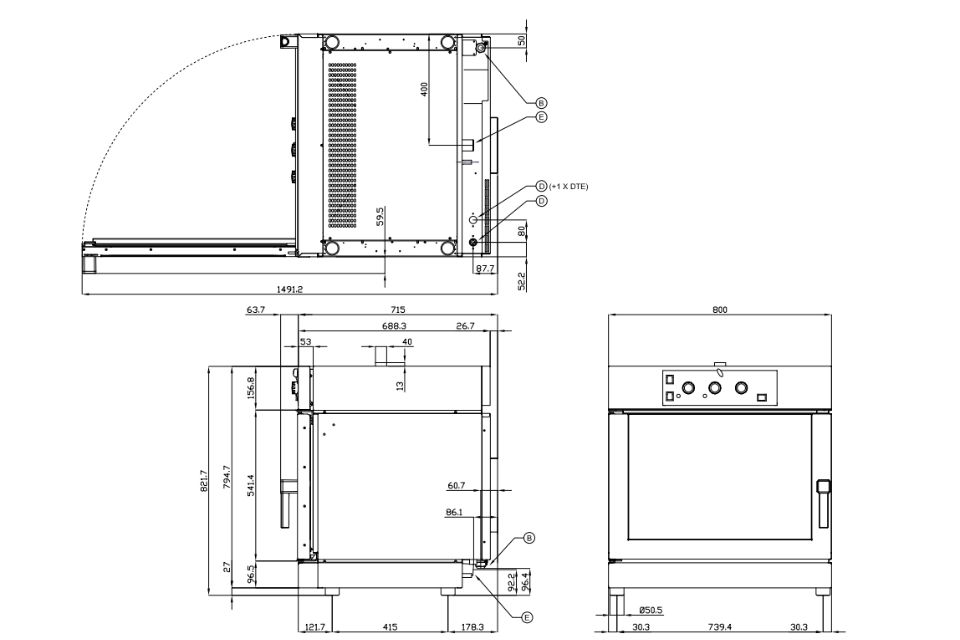 Lò nướng đối lưu 6 khay GN 1/1 Lotus TL006-DAE
