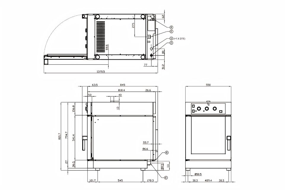 Lò nướng đối lưu có hơi 6 khay GN 1/1 Lotus TL106-DTE